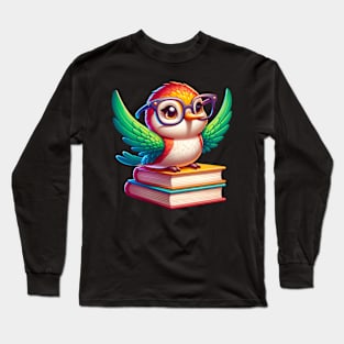 Hummingbird And Books Long Sleeve T-Shirt